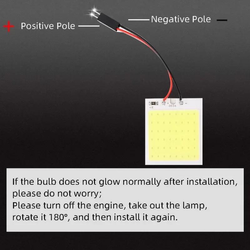 1/2/5/6pcs Car Interior Accessories 48led T10 COB Car Interior Panel LED Lights Lamp Bulb Cars Dome Light Auto Panel lamp