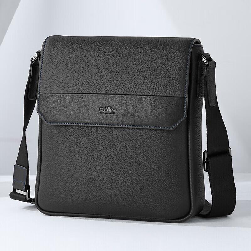 Мужская кожаная деловая сумка через плечо Goldlion