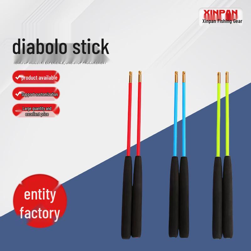 Double Wheel Beginner s Diabolo Stick with Foam Handle 34 cm красный