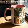 Bücherregal Muster Blumig Keramik Kaffeetasse Lustiges Bücherwurm Geschenk Teetasse Valentinstagsgeschenk