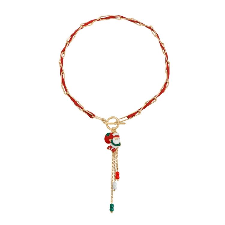 

Festive Santa Necklace with Secure OT Fastener Alloy Neck Jewelry Neckchain for Holiday Parties or Daily Use 1