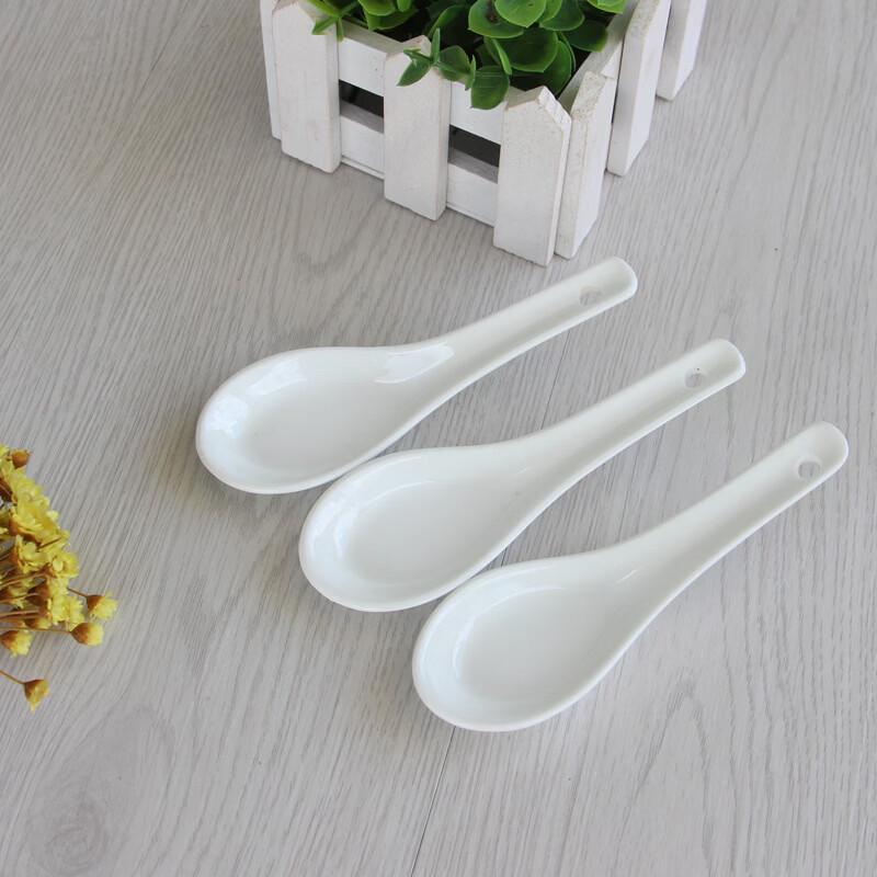 12-Pack Pure White Ceramic Soup Spoons чистый белый