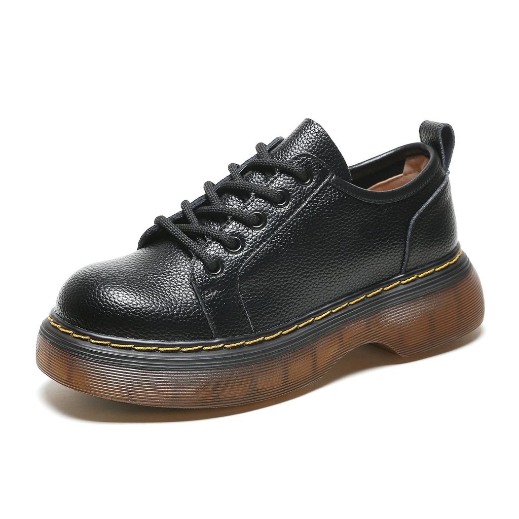 [Customized] Thick-soled British Style Small Leather Shoes Women's Autumn 2025 New Casual Round Head Single Shoes Women's Shoes Generation Processing
