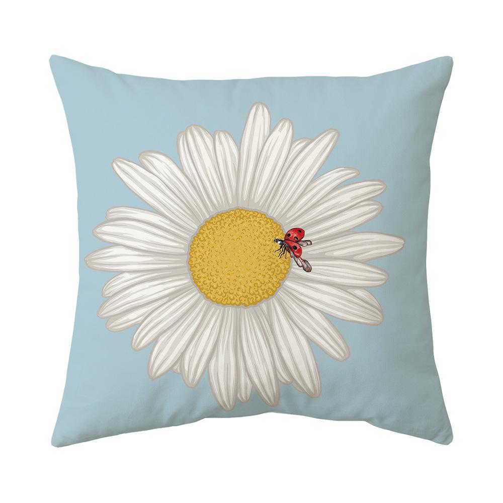 Spring Pillow New Sunflower Daisy Pillow Home Sofa Bedside Cushion Cover Pillow Cover