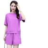Embroidered Sports Suit for Women Summer Large Size Loose Fashion Korean Style Short-sleeved Shorts Casual Two-piece Set