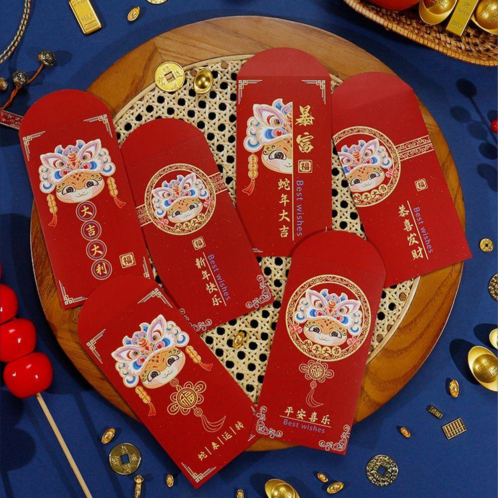 6pcs Chinese Style New Year Money Pocket Traditional Lucky Money Packets  Lunar New Year Gifts
