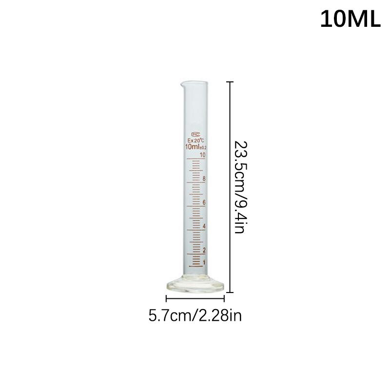 1 Stück Professioneller Messzylinder aus dickem Glas mit Graduierung 5 ml 10 ml 25 ml 50 ml 100 ml Messzylinder für Laborbedarf
