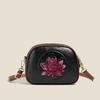 Einschulterige kleine runde Tasche, Damen-Umhängetasche, Münzbörse, Tasche aus weichem Leder, Kleine Tasche