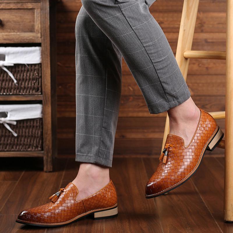 Men's Luxury Casual Shoes Summer Leather Loafers Office Dress Shoes Mens Driving Moccasins Comfortable  Slip On Party Zapatos