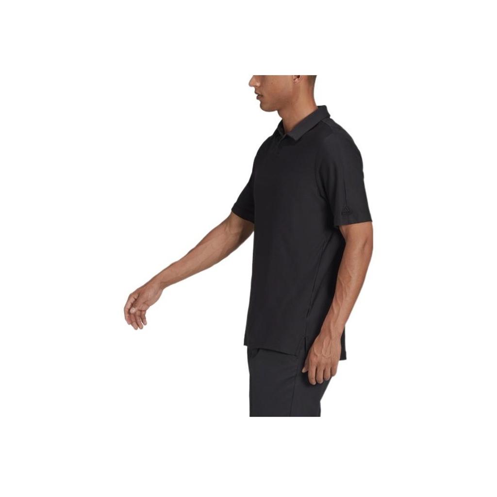 Adidas Solid Color Logo Embroidered Short Sleeve Polo Shirt Men Tops Black GS4865