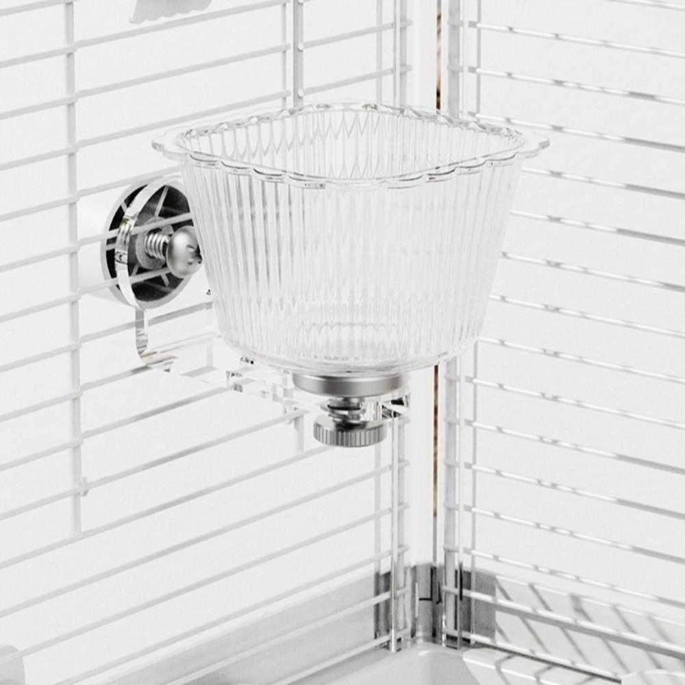 Transparent Magnetic Bird Feeder Anti-Tip Pet Feeder Ledge Parrot Water Bowl  Drinking