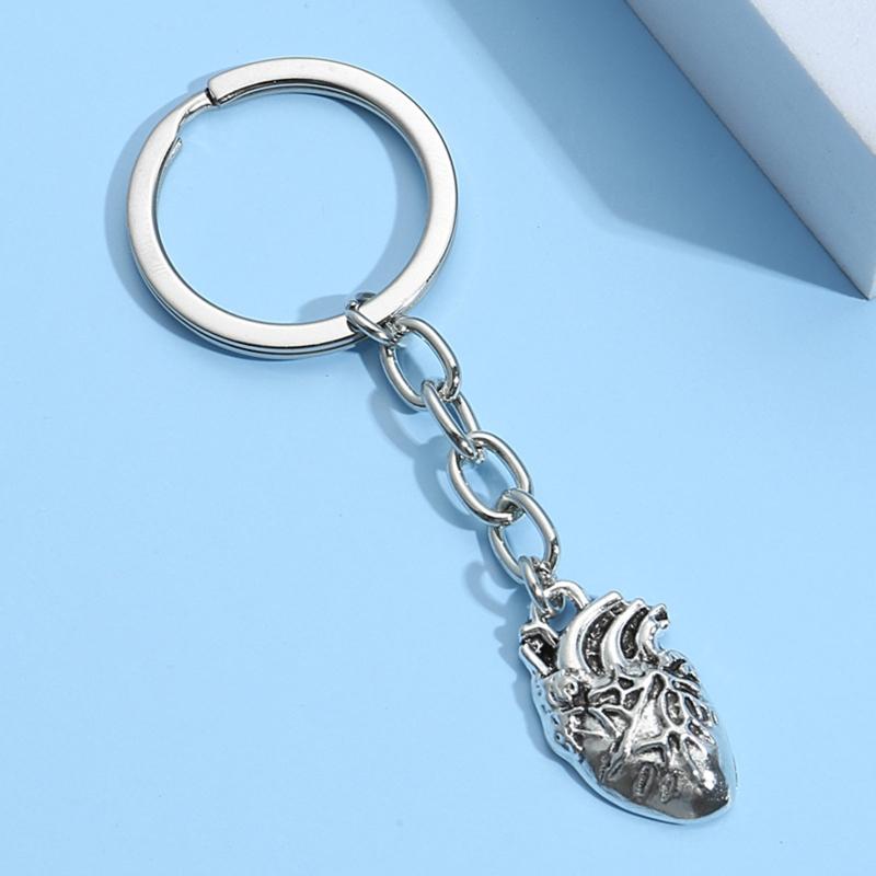 Vintage 3D Brain Keychain Anatomical Organs Body Parts Keyring Pendant For Doctor Graduation Gift Jewelry Handcrafts
