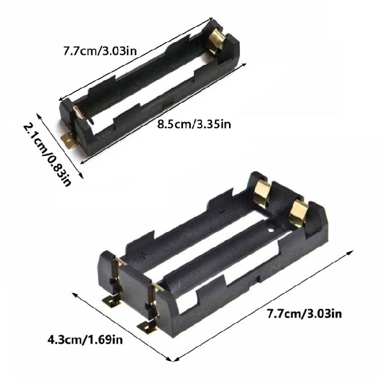 2Pcs 18650 Battery Holder Case with Gold Plateds Coppers Terminals for Enhanceds Conductivity and Durability