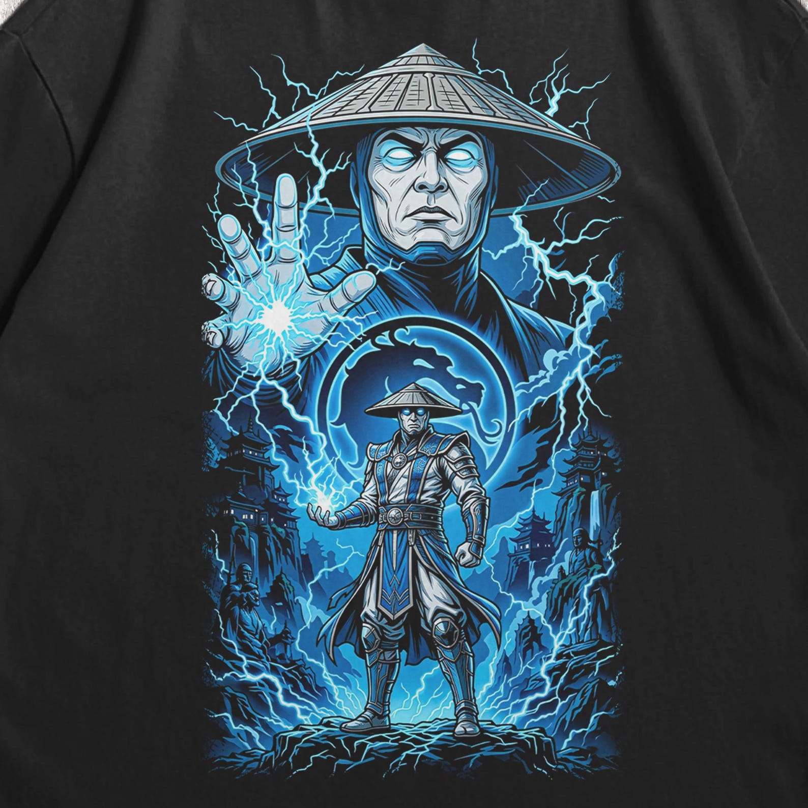 Mortal Kombat T-Shirt, Raiden Shirt, Mortal Kombat Raiden, Fighting Game Ninja Shirt, Retro Arcade Tee XL