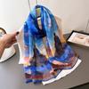 Water Town Picture Printing Flower Cutting Spring And Summer Silk Scarf Large Long Scarf High Sense Travel Shawl Sun Protection Women'S Scarf