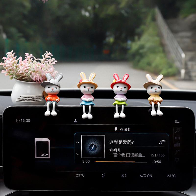 4 bucăți/set Piciorușe agățate de iepure Mașină de decorare interioară Ornament de masă