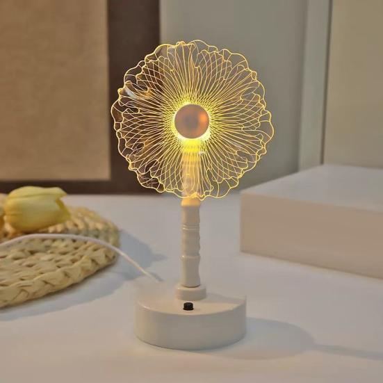 Acrylic Sunflower Night Light 3D Engraved LED Desk Lamp USB/Battery Powered