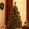 28Pcs Special-shaped Flocked Christmas Balls Hollow Out Reusable Christmas Hanging Balls Shatterproof Colorful