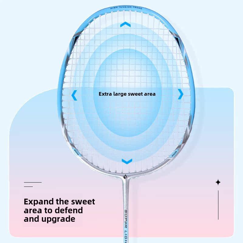 Weiyan Ultra-Light Carbon Fiber Badminton Racket Set (2 Pieces) - Beginner-Friendly, Durable, Ideal for Training and Competition.