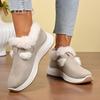 Winter Women's Fashionable and Versatile Thick Soled Fluffy Cotton Shoes,  New Buckle Strap Snow Boots