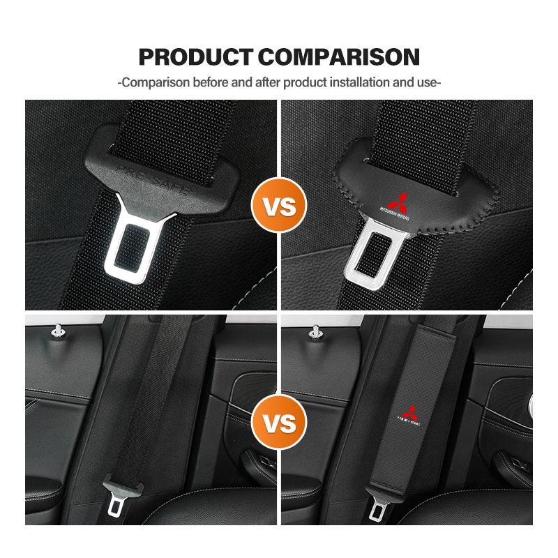 For Mitsubishi Universal Car Seat Belt Buckle Shoulder Pad Protective Cover Outlander Lancer L200 ASX Pajero Grandis Eclipse