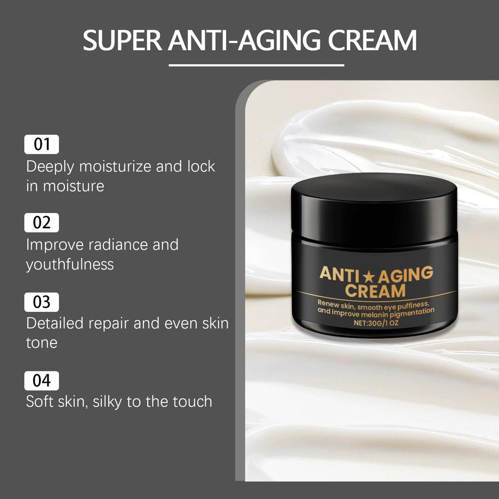 Cream Anti-Aging, Repairs And Moisturizes The Skin, Against Fine Lines And Wrinkles, Face Cream To Reduce Wrinkle Depth And Regeneration