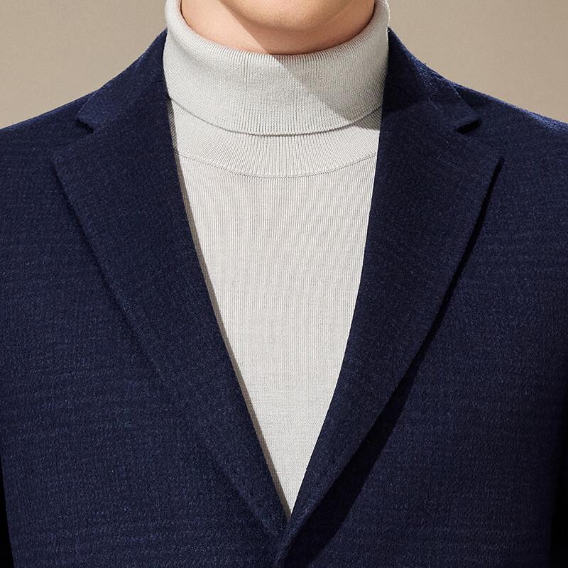 Antonio Men's Cashmere Blend Mid-Length Plaid Suit Collar Coat