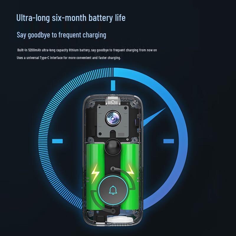 Lenovo 3MP Smart AI Wireless Video Doorbell (CN version)