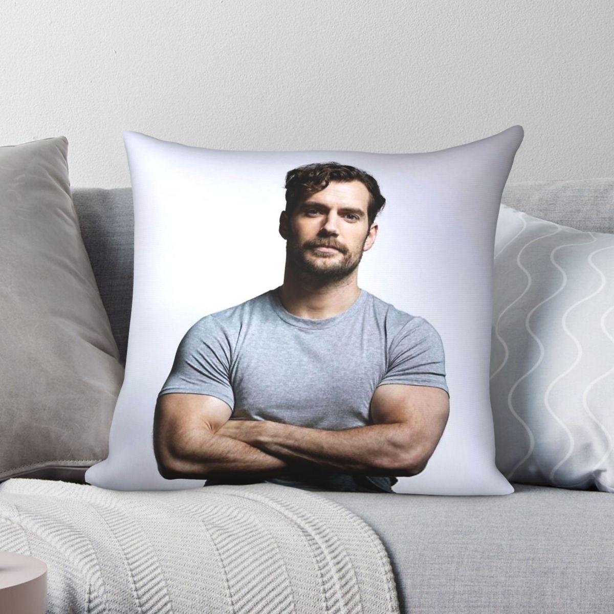 Exquisite Ornaments Unisex Henry Cavill Actor Pillowcase Polyester Linen Velvet Creative Zip Decorative Pillow Case Sofa Cushion Cover 18