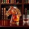 Engraved Glass Decanter Horse Head Whiskey Decanter Funny Liquor Bottle 350ml Wine Spirits Novelty Bar Decor Gift for Men Dad Lovers