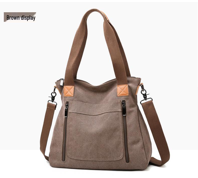 

Универсальная повседневная сумка-тоут большой вместимости кофейный