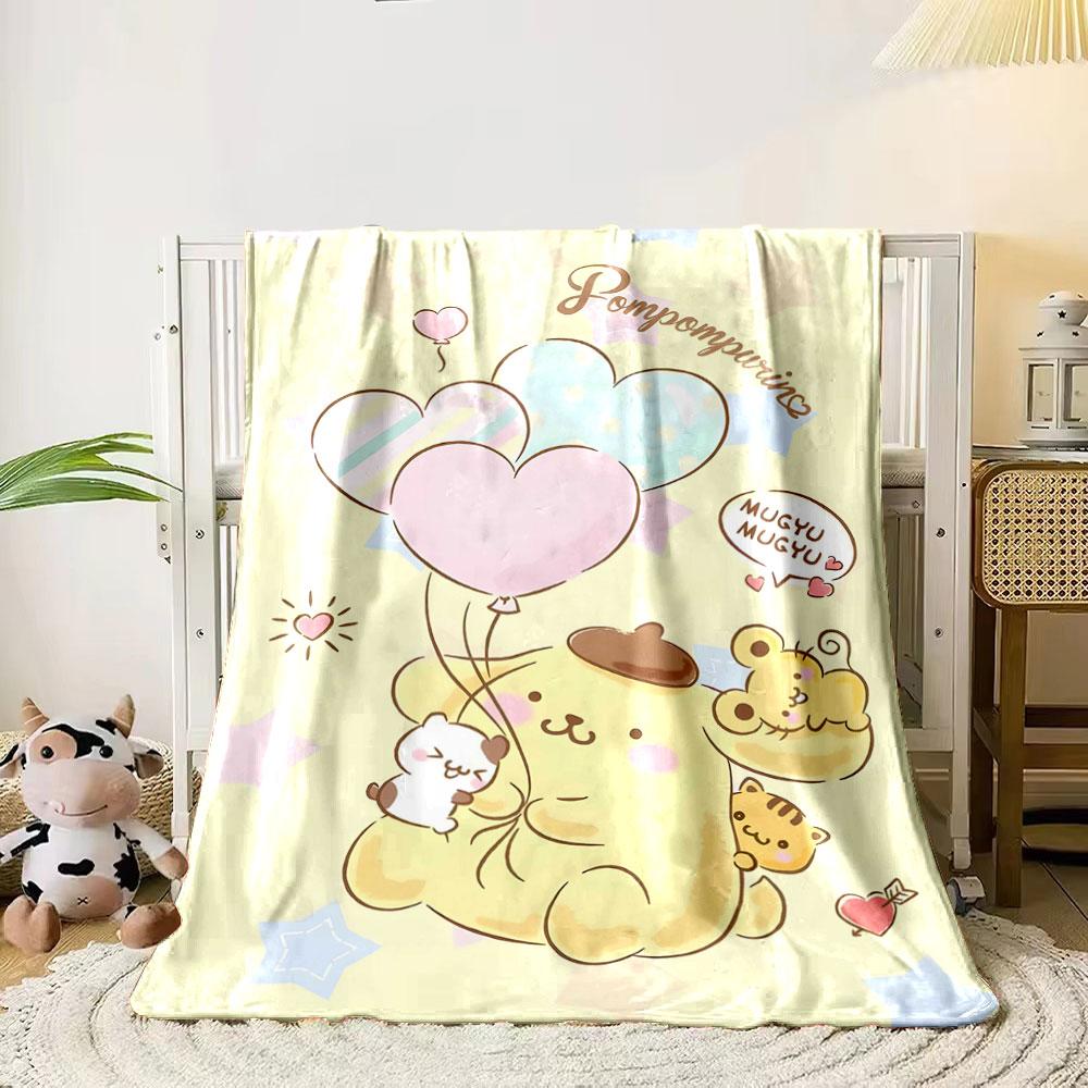 

Cute animals with heart balloons amid pastel stars on a beige background. for all seasons blanket lunch break throw gift 80cm x 120cm