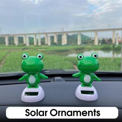 Solarenergie Auto-Innenraum-Dekorationen Froschpuppe Armaturenbrett-Dekoration Kopfschüttelnder Frosch Große Augen Frosch Auto-Innenraum-Dekorationen Zubehör