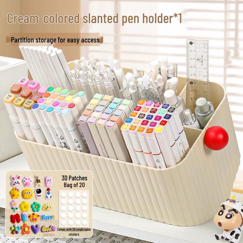 Portable Reversible Slanted Pen & Marker Desk Organizer