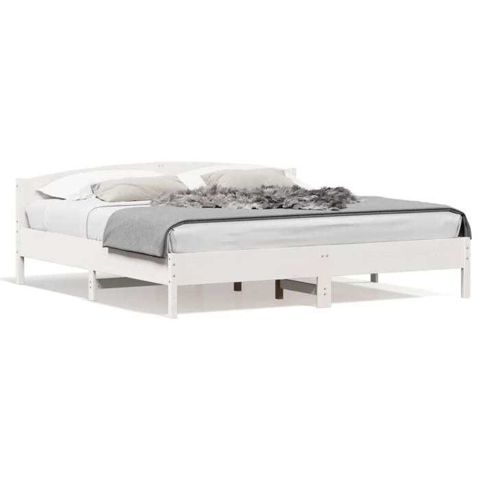 VidaXL Bed Frames and Headboards, Double Bed with Slatted Base, Adult Bed, Bedroom Furniture, White 200x200 3216189