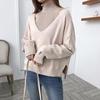 Two-piece Straight Half-high Collar Bottoming Sweater Female Commuter V-neck Loose Long Sleeve Sweater Sweater Women Sets Spring