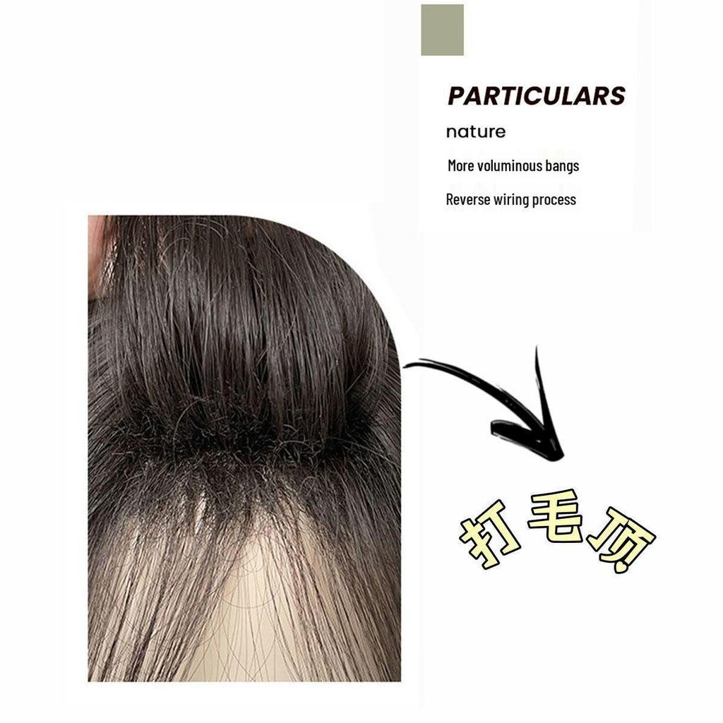 Confession Balloon Women's Long Black Tea-Colored Straight Wig, Natural Lolita Style, Full Head Cover, Middle Part.