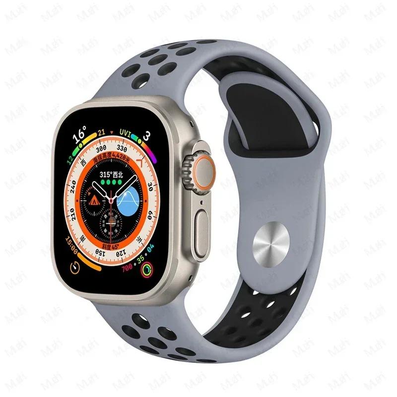 Sportarmbänder für Apple Watch Series 10 42mm 46mm Armband ultra 2 49mm 40mm-44mm 45mm 41mm Silikonarmband iwatch 10 9 8 7 6 SE 5 4 3
