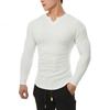 KULIXI Gym Slim Long Henley Training Long Sleeve Size 2XL Men's T-Shirt, V-Neck, Fit, Sleeve, Tee, Wear, Sports, Casual, Hoodie, Sweatshirt, T-Shirt,