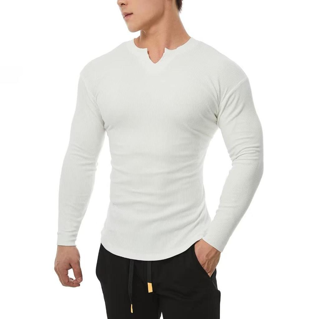 KULIXI Gym Slim Long Henley Training Long Sleeve Size 2XL Men's T-Shirt, V-Neck, Fit, Sleeve, Tee, Wear, Sports, Casual, Hoodie, Sweatshirt, T-Shirt,