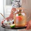 Large Capacity Amber Glass Water Pitcher