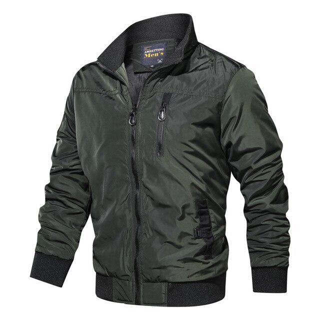 Vojenská bunda Pánská Větruodolná podzimní Zimní Bomber Jacket Muž Outwear Ležérní Pánské Letecké bundy