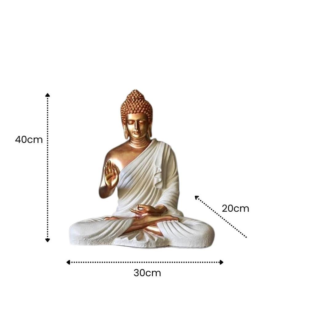 Nejnovější socha Sedícího Buddhy pro domácí a kancelářské dekorace, Socha Idolu z mramoru 15 palců