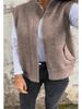 European and American Women's Autumn/Winter Stand Collar Zipper Sweater Vest - Loose Knit Casual Cardigan