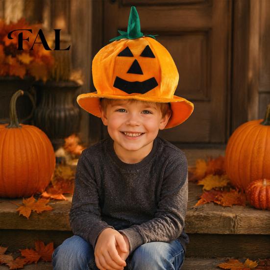 Portable Washable Holiday Hat Halloween Pumpkin for Kids Adults, Funny Plush Bulk Event Gift Supplies Witch Party Costume, Cosplay, Stage Performances