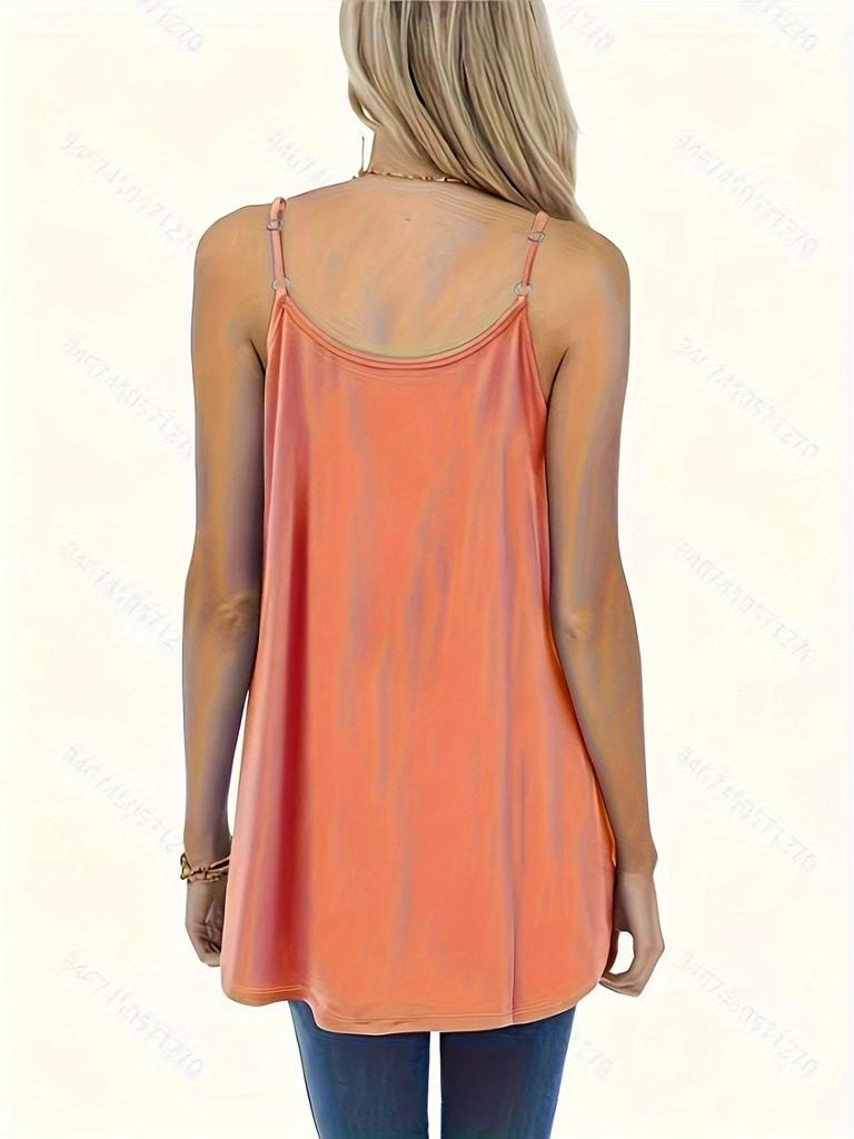 Damen Plissiertes Sommer-Tanktop mit Spaghettiträgern 2025