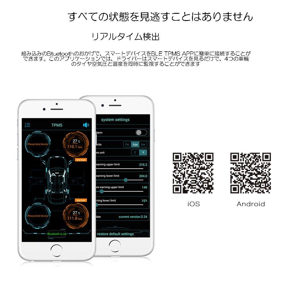 zmart Android iOS Compatible TPMS Bluetooth 4.0 Tire Pressure Monitoring