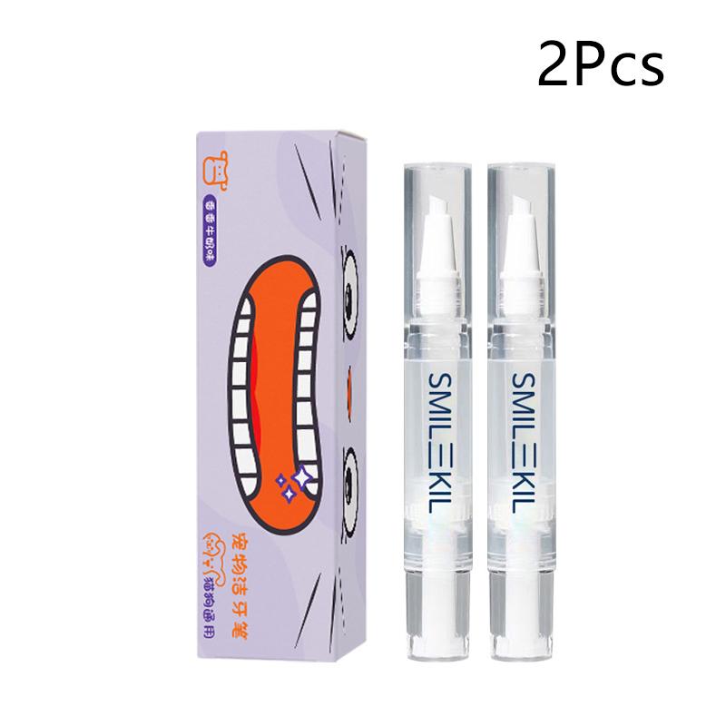 Pet Teeth Cleaning Pen Cat/Dog Tooth Whiten Pen Pet Grooming Toothbrush Cleaning Kit Fresh Breath Soft Bristles Pet Toothbrushes 2Pcs