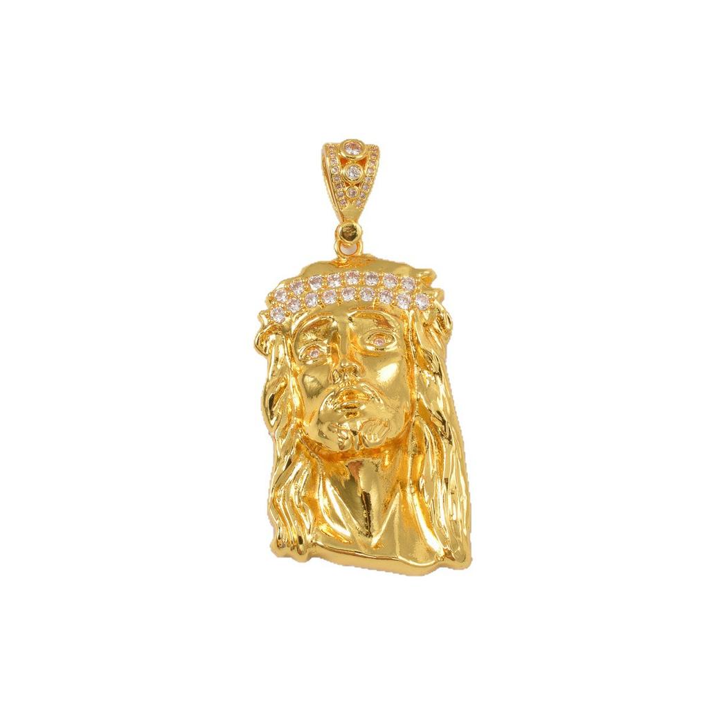 European and American Pendant Accessory, Vintage Human Head Diamond Pendant, 18K Gold Necklace Pendant, 2026