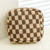 Checkered Period Bag for Women Girls Knitted Sanitary Napkin Bag Cute Menstrual Pad Pouch Tampon Holder for Purse